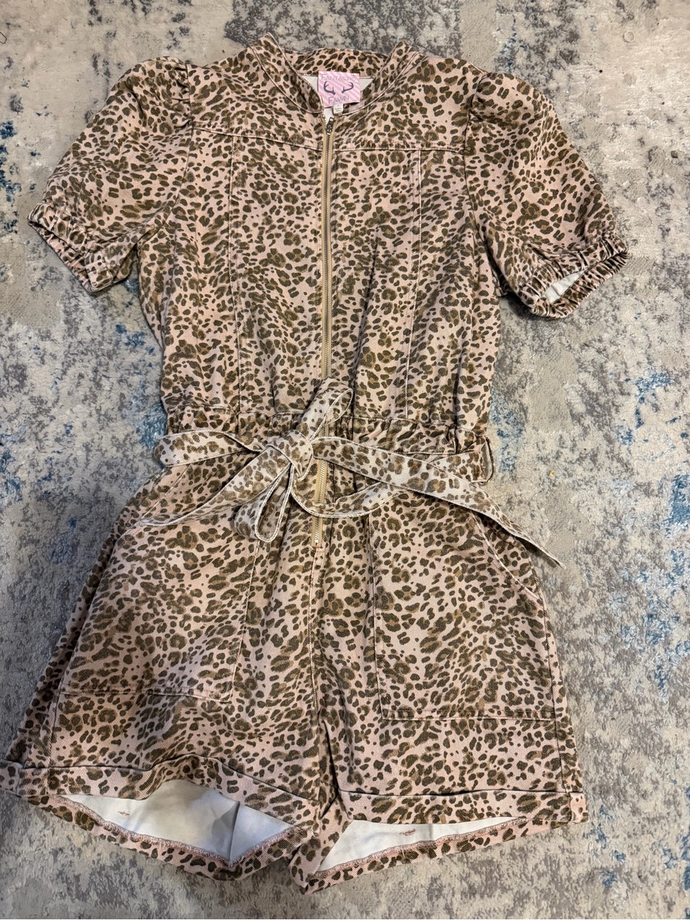 Women’s fantastic Fawn Leopard Print Short Romper - Pink/Brown